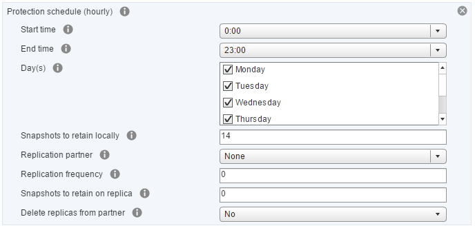vSphere Web Client VM Storage Policy with Nimble Storage protection schedule